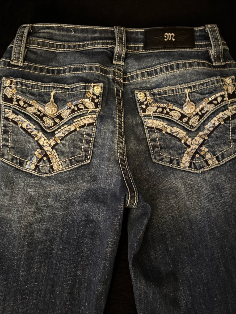 Miss me Blue Bootcut Jeans with Embroidered Back Pockets size 25